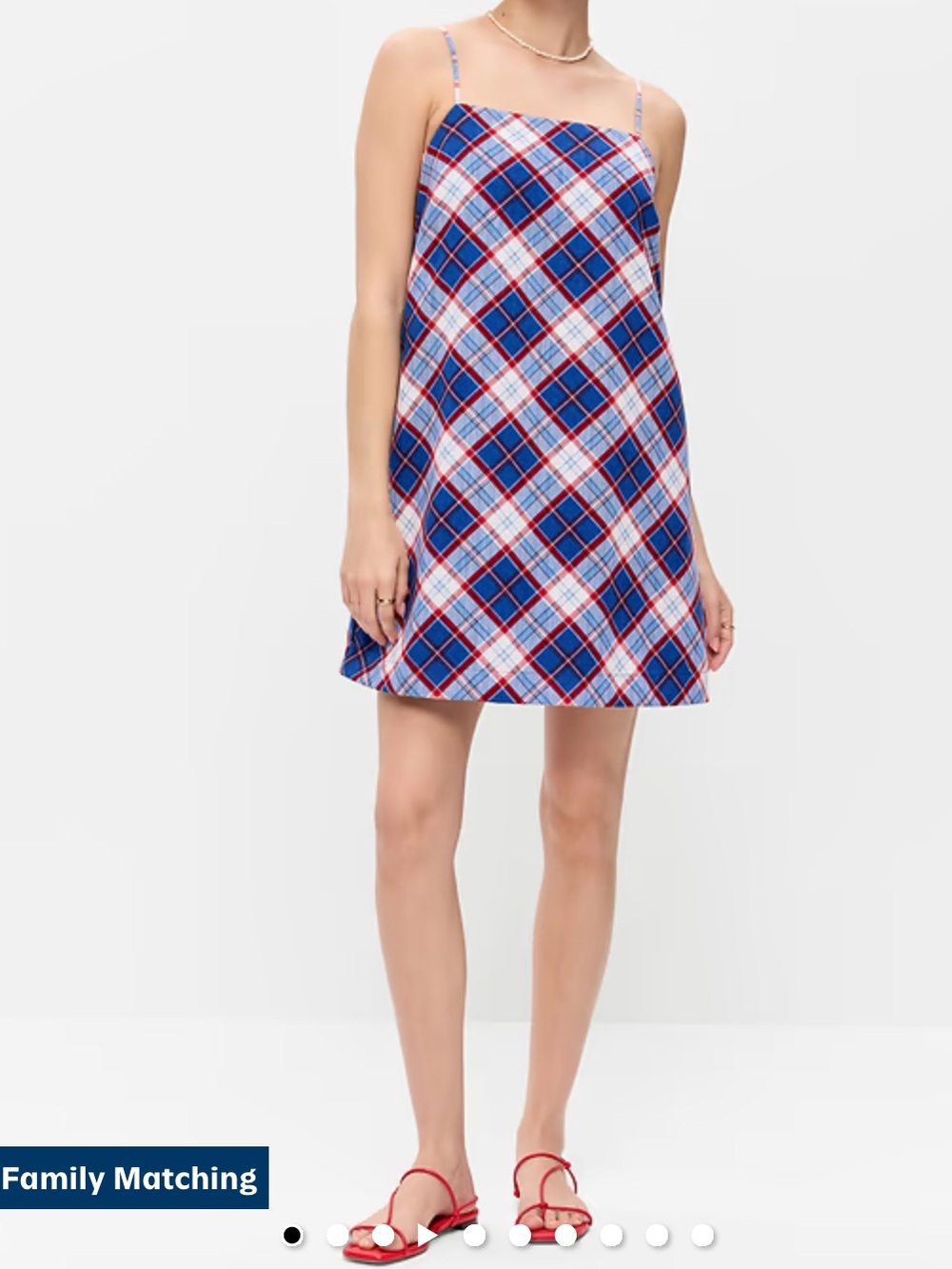 New Old Navy Plaid A-Line Mini Dress in Blue and Red